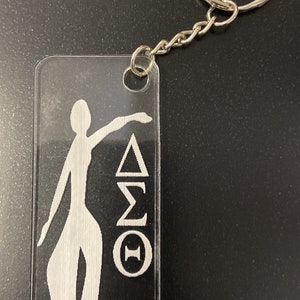 Delta Sigma Theta clear engraved Fortitude Key Chain