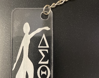 Delta Sigma Theta clear engraved Fortitude Key Chain