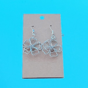 Silver Flower Wire Earrings