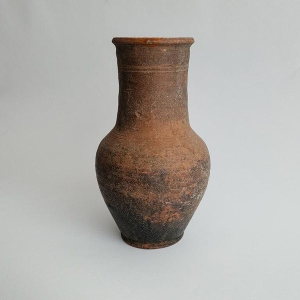 Antique Pottery Vase, Terracotta, Ukraine Early 19th Century