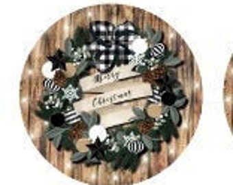 CHRISTMAS ORNAMENT Merry Christmas Wreath Personalized Double Sided Ornament Christmas 2021 Family Name Christmas Ornament.