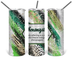 SHENANIGATOR Sarcastic Funny Tumbler 20 Oz Skinny Tumbler with lid and straw Stainless Steel Tumbler Gift For Her Custom Gift