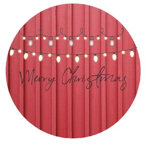 CHRISTMAS ORNAMENT Merry Christmas with Lights Personalized Double Sided Ornament Christmas 2021 Family Name Christmas Ornament.