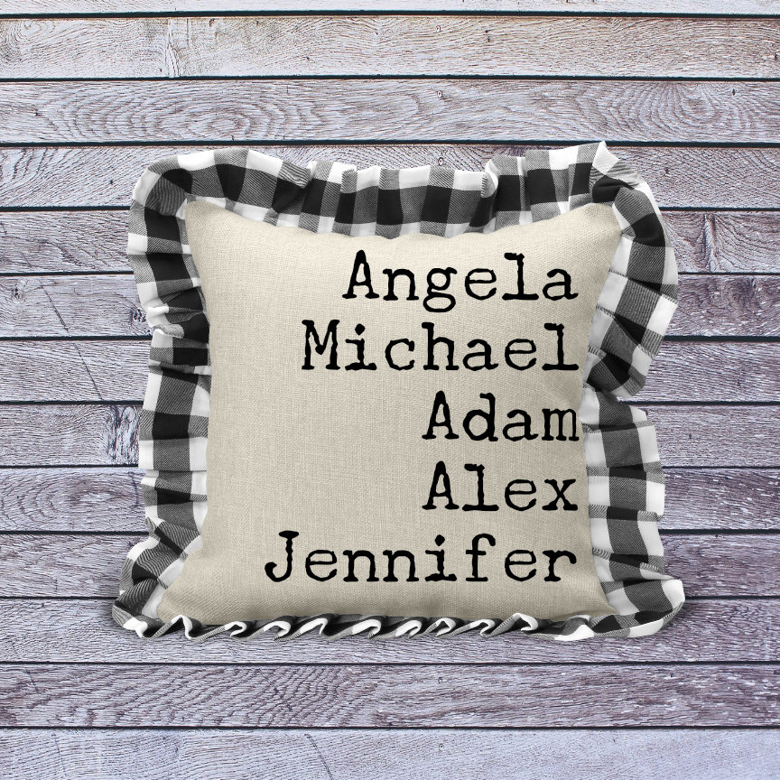 FAMILY NAME PILLOW Case Personalized Pillow Custom Pillow Etsy