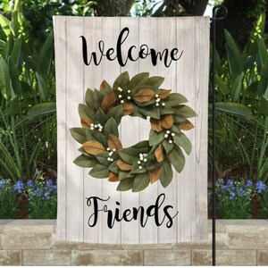 GARDEN FLAG WELCOME Friends 11.5x18 inch Garden Flag Double Sided Spring Summer Garden Flag Custom Personalized Garden Flag Gift for Her