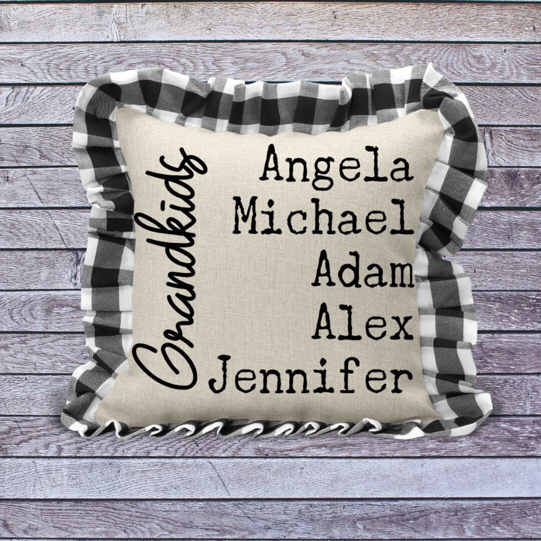 GRANDKIDS FAMILY NAME Pillow Case Grandchildren Personalized Etsy Italia