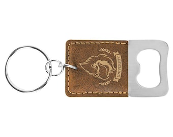Leatherette Keychain Bottle Opener, Bottle Opener, Leather Keychain, Personalized Keychain, Custom Keychain, Men's Gift, Groomsman Gift.