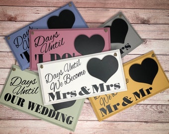 WEDDING COUNTDOWN PLAQUE | Wedding Day | Mr + Mr | Mr + Mrs | Mrs + Mrs | Engagement Gift | Wedding Countdown Plaque