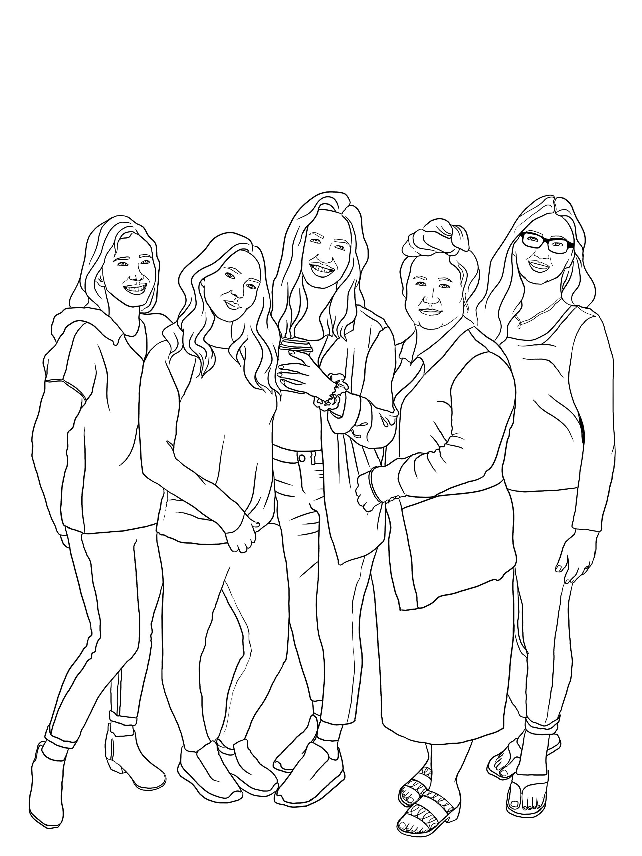 Three Custom Coloring Pages - Etsy