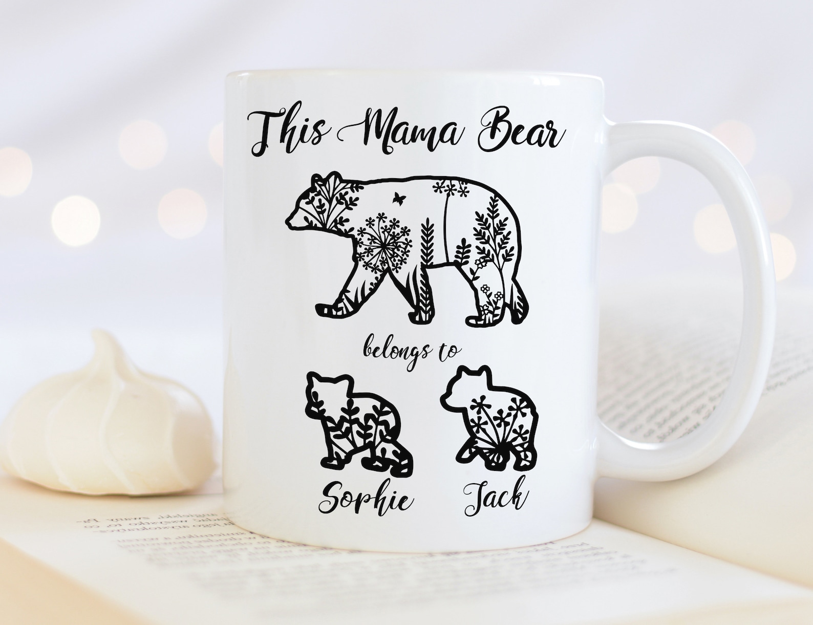 Mama Bear Mug Personalized Mom Coffee Mug Mothers Day T Etsy