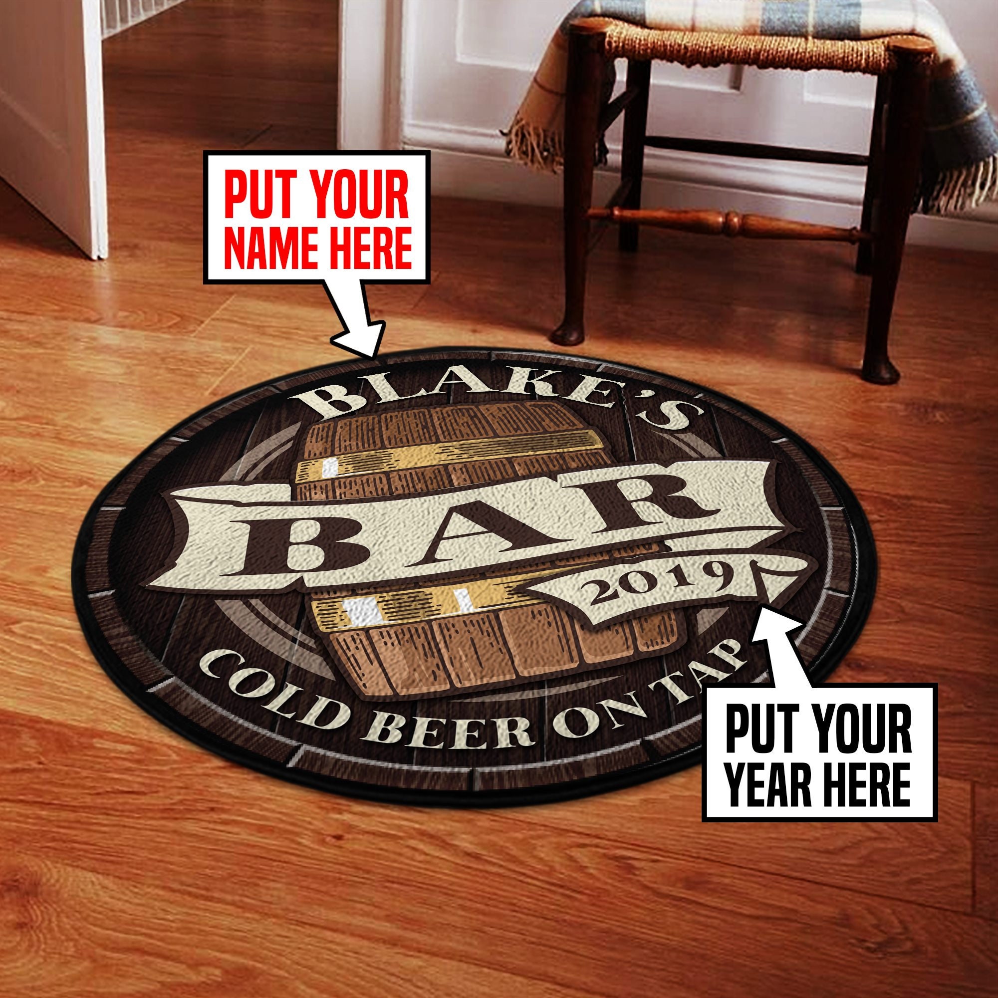 Personalized Beer Round Mat Personalized Doormat Rug Etsy