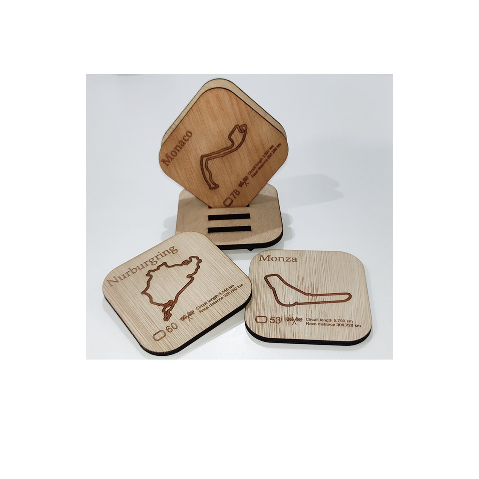 Any F1 Race Track Coaster Formula One Wooden Coasters F1 Etsy UK