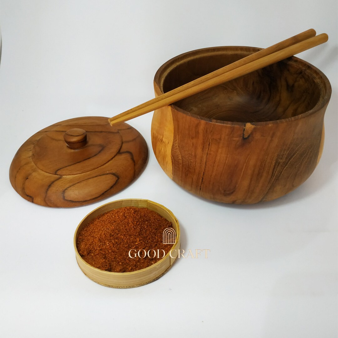 Japanese Teak Wood Bowl Set With Lid Eco Friendly Bowl Set Etsy Ireland