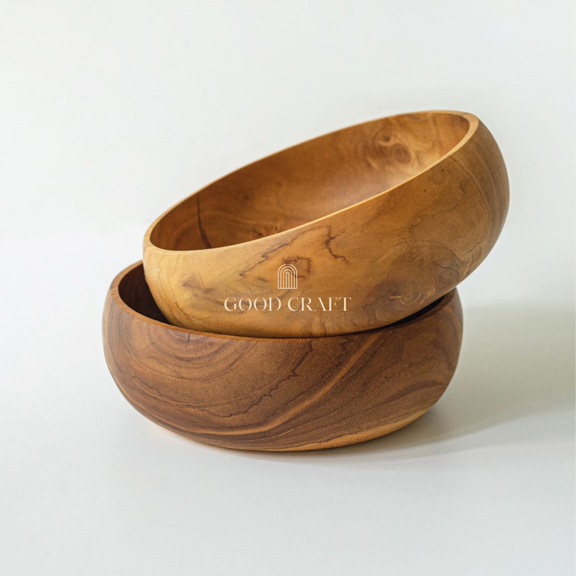 Extra Large Teak Wood Bowls I Decorative Natural Grain Serving Etsy