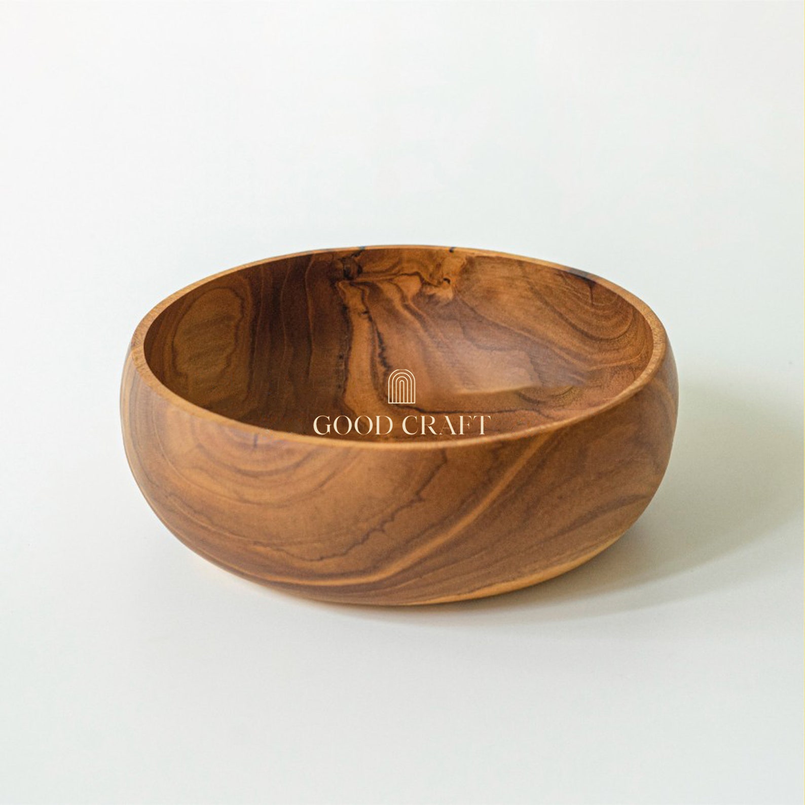 Extra Large Teak Wood Bowls I Decorative Natural Grain Serving Etsy