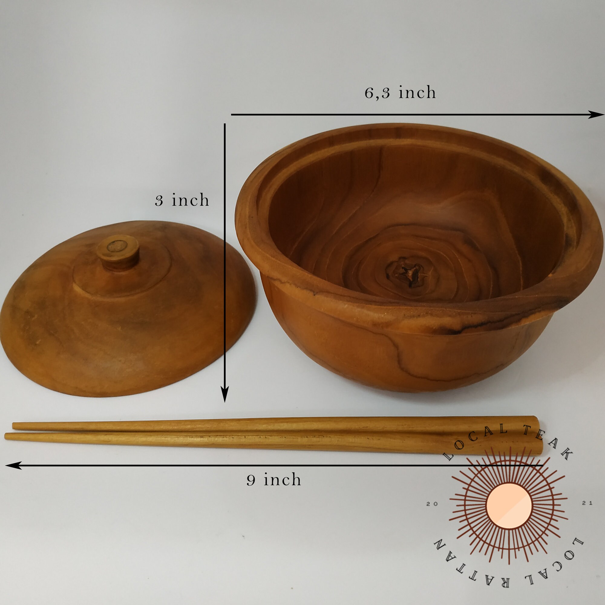 Holz / Teak handgeschnitzte Schalen mit Deckel : Fee Chopstick | Etsy