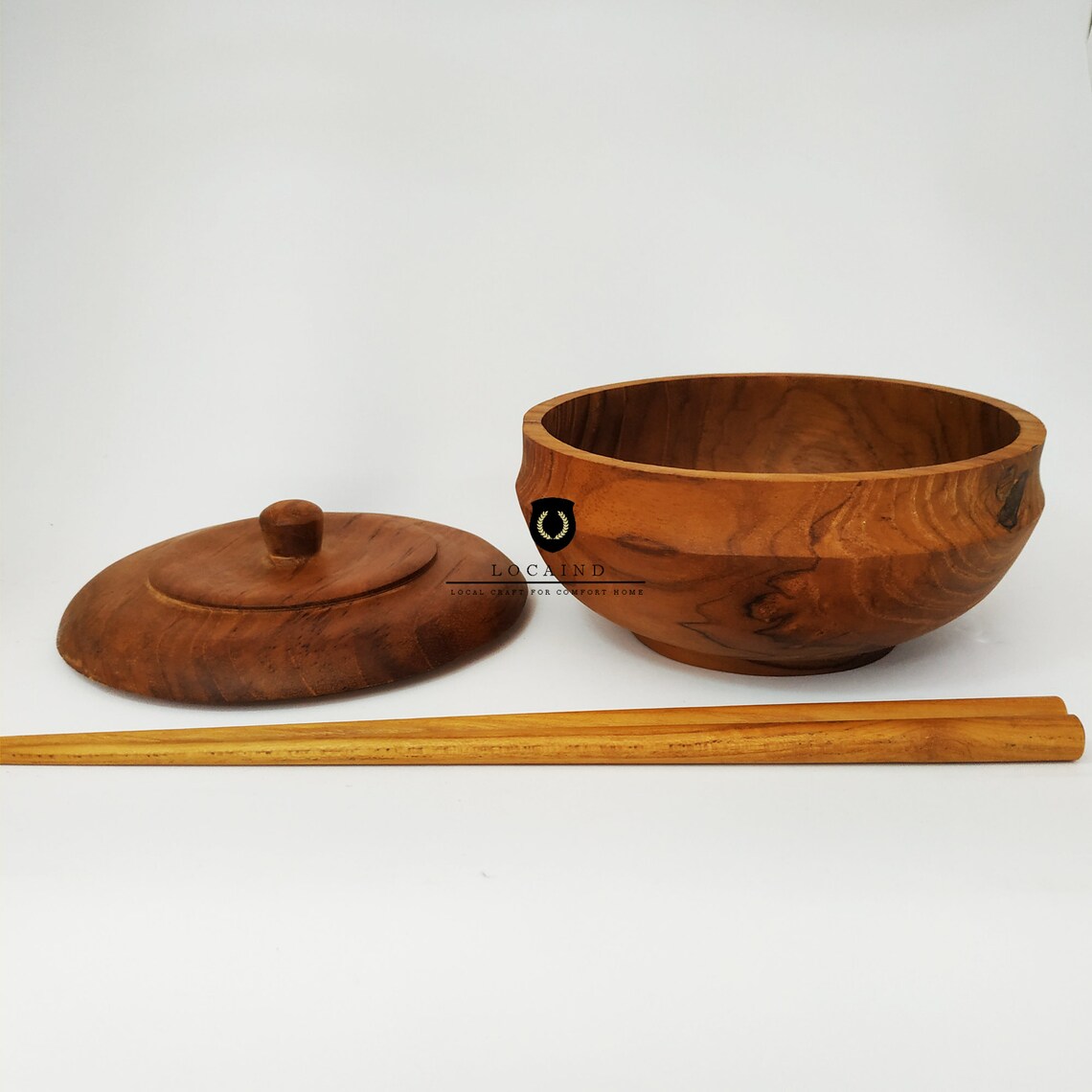 Wooden / Teak Ramen Bowl with lid Etsy