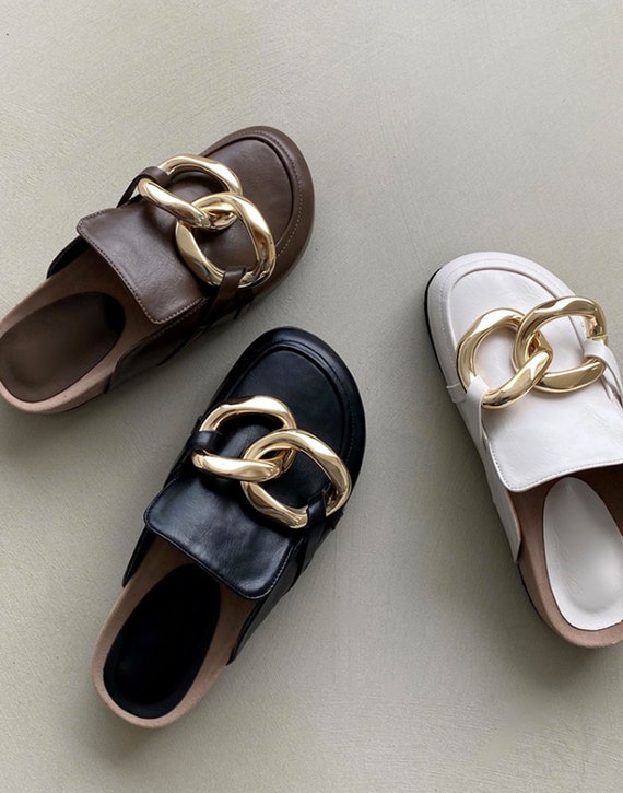 evelan chain loafer mule