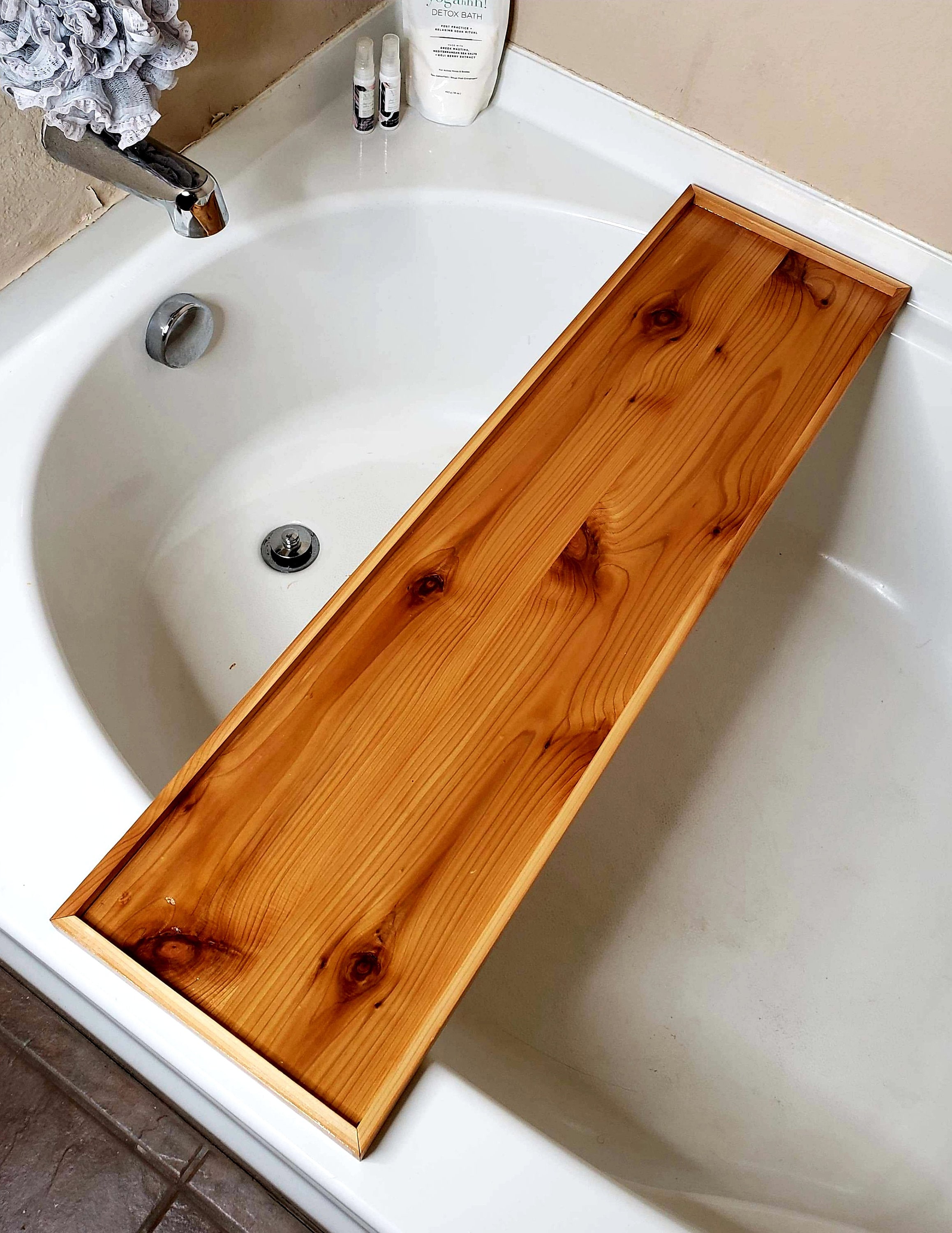 Wood bath tray Bath tray wood Wooden bath tray Bath caddy Etsy