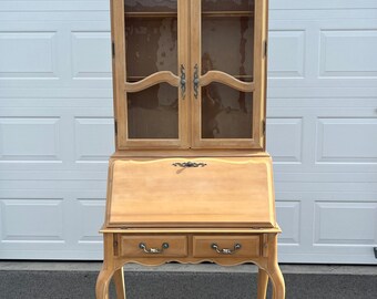 Ethan Allen 2 Piece French Country Secretary Desk Finish 270 Bisque 26-9304/9305