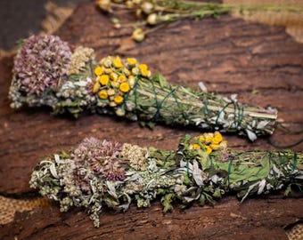 Räucherbündel *Kräuterzauber* - handgefertigt - heimische Wildkräuter - eigener Anbau & Ernte - Smudge Stick - Räucherwerk - Kräuterbuschen