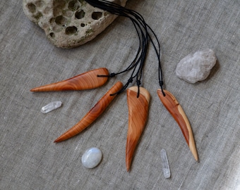 Yew wood amulet - handcrafted natural jewelry - unique piece - protective amulet - mystical yew - unique grain - forest jewelry - wooden necklace