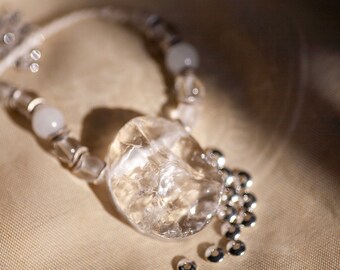 Bergkristall Kette - längenverstellbar - Edelstein - Einzelstück - Naturschmuck - handmade