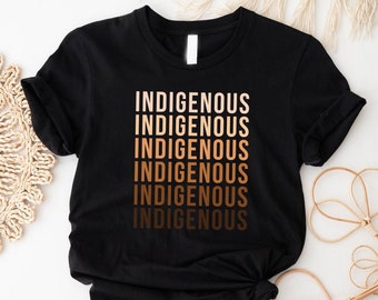 Indigenes Hemd mit wiederholten Wort, Stolzes Indigenes Hemd, Melanin-Hemd, Ureinwohner-Hemd für Frauen oder Männer, Ureinwohner-Shop