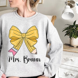 Custom Teacher Sweatshirt, Teacher Mrs Sweatshirt, Custom Teacher Name Shirt, Teacher Appreciation Gift, Back to School, Gift for Teacher