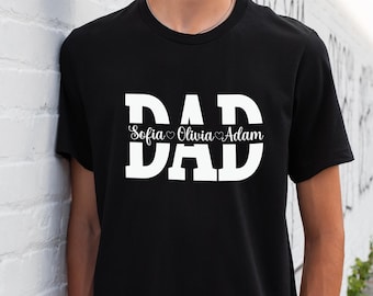 Custom Dad Shirt With Kids Names | Personalized Father's Day Gift