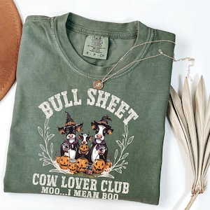 Comfort Colors® Bull Sheet Shirt, Halloween Ghost Cow Shirt, Spooky Cow Shirt, Halloween Gift, Funny Halloween Shirt, Spooky Season Shirt