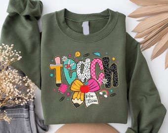 Personalized Teacher Sweatshirt, Teacher Shirts, Custom Teacher Name Crewneck, First Day Of School Shirt For Teachers, Gifts for Teacher