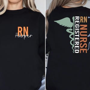 Custom Registered Nurse Sweatshirt With Name, Personalized RN Pocket Hoodie, Nurse Life Outfit, Nurse Appreciation Clothing, Cute Nurse Gift
