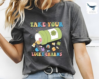 Lucky Charms St Patricks Day T-shirt, Four Leaf Clover Shamrock Shirt
