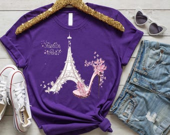 Paris Eiffel Tower T-Shirt, Fashion Travel Tee