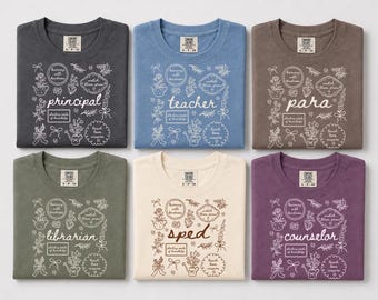 Comfort Colors® School Occupation Shirt, Cottagecore Floral Tee, Back To Class, SPED Para Gift, First Day Wildflowers T-shirt