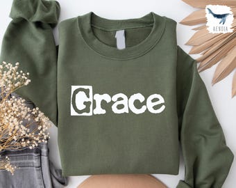Sudadera Grace, sudadera para mujer, sudadera cristiana, regalo para ella, regalo religioso, regalo para cristianos, sudadera con fe