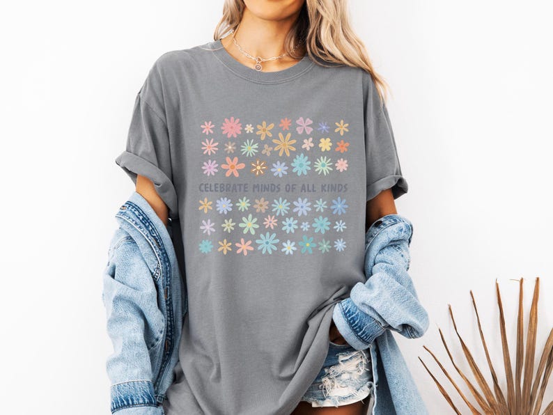 Comfort Colors Celebrate Minds of All Kinds Shirt, Back To School Shirt, SPED Teacher Shirt, Autism Teacher Shirt, Neurodiversity Shirt image 8