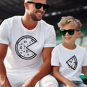 Pizza Familien Shirt, Pizza und Pizza Stück Shirt, Pizza Shirts Set, Vater und Sohn Tochter Shirts, Vatertag passendes Outfit