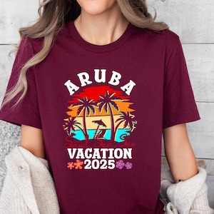 2025 Aruba Vacay Shirt, Summer Holiday T-shirt, Vacation 2025 Tee, Cute Beach Tee, Summer Beach Tee, Holiday Season Tees, Family Matching