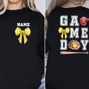 Custom Baseball Sweatshirt, Baseball Mom Shirt, Baseball Game Day Shirt, Baseball Season Shirt, Baseball Bow Shirt, Baseball Mama Shirt