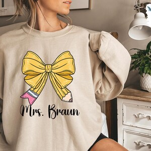 Custom Teacher Sweatshirt, Teacher Mrs Sweatshirt, Custom Teacher Name Shirt, Teacher Appreciation Gift, Back to School, Gift for Teacher
