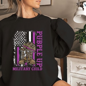 Purple Up Sweatshirt, military Shirt, Military Kid Purple Up Shirt, Month of the Military Child Support Shirt, military kid sweatshirt