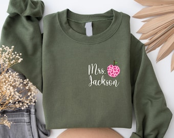 Personalized Teacher Sweatshirt, Teacher Shirts, Custom Teacher Name Crewneck, First Day Of School Shirt For Teachers, Gifts for Teacher