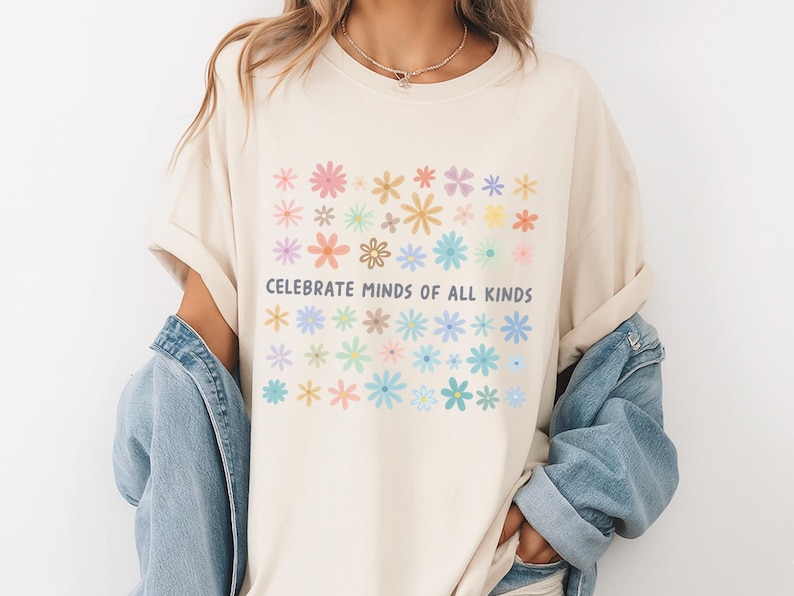 Comfort Colors Celebrate Minds of All Kinds Shirt, Back To School Shirt, SPED Teacher Shirt, Autism Teacher Shirt, Neurodiversity Shirt image 11