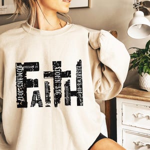 Glaube Kreuz Sweatshirt, Christliches Sweatshirt, Bibel Vers Hoodie, Christliches Geschenk, Jesus Sweatshirt, Geschenk für ihn, Geschenk für sie, Muttertag