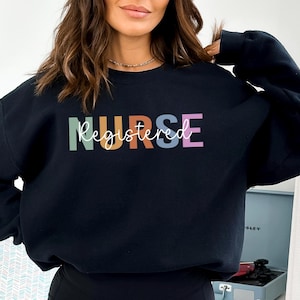 Registered Nurse Sweatshirt With Name, Personalized RN Pocket Hoodie, Nurse Life Outfit, Nurse Appreciation Clothing, Cute Nurse Gift