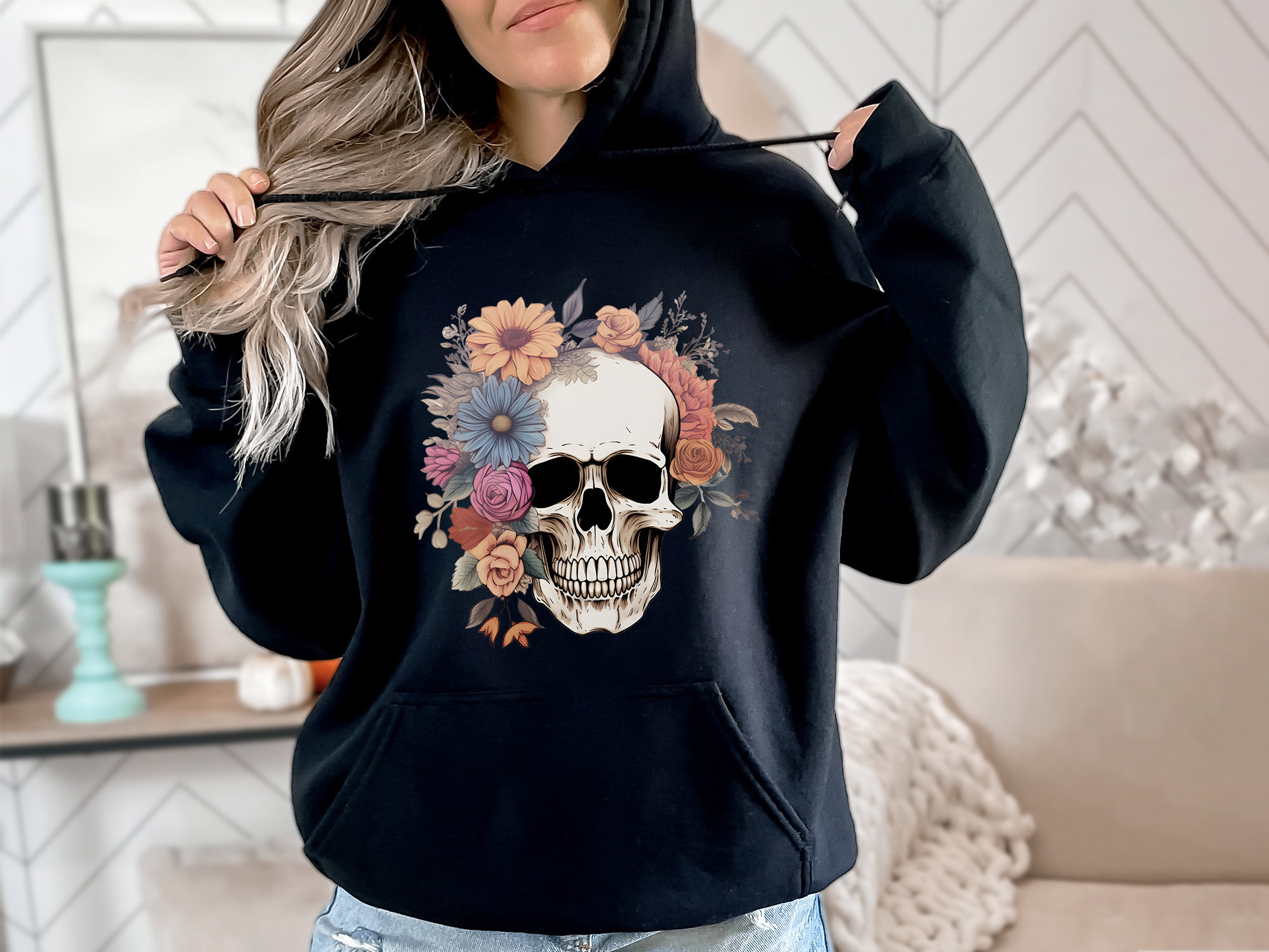 Sudadera Básica Sudadera De Calaca Hermosas Sudaderas Con Capucha