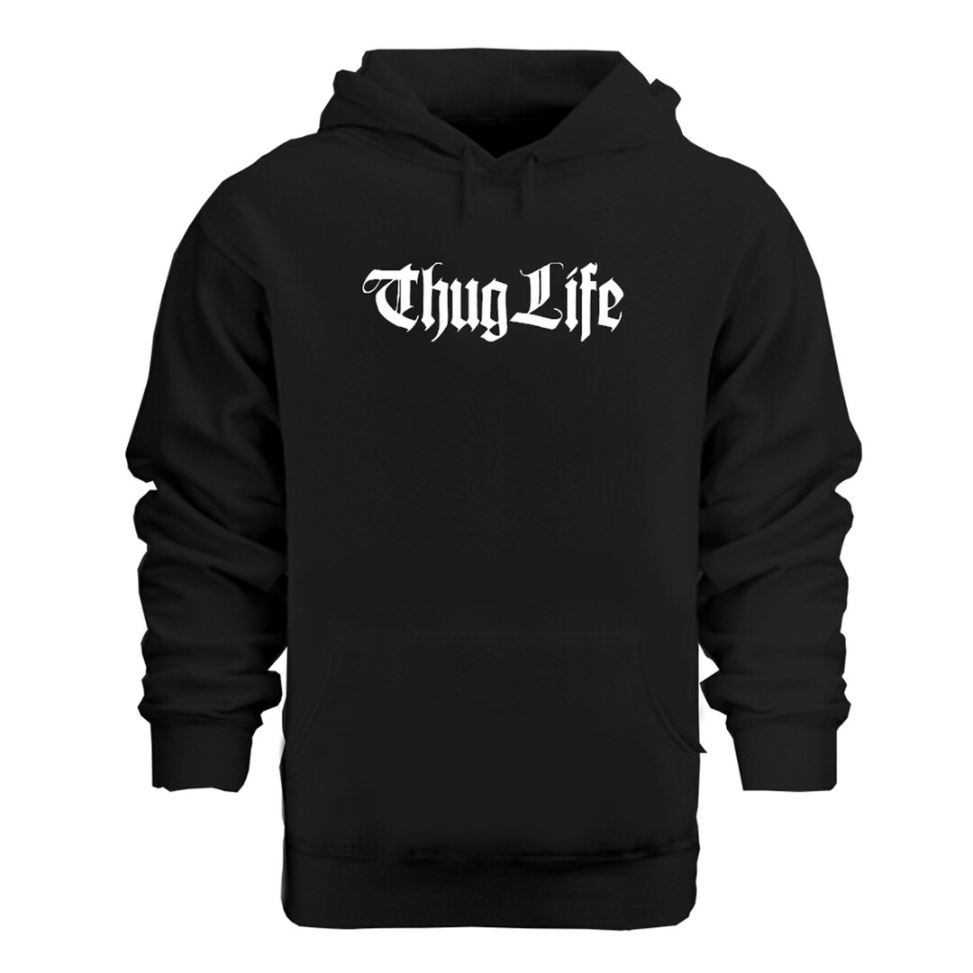 Thug Life Hoodie Cotton Print Hoodie Pullover Hoodie Soft Etsy
