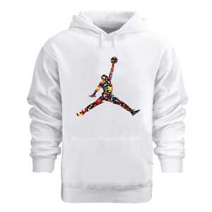 white and orange jordan hoodie